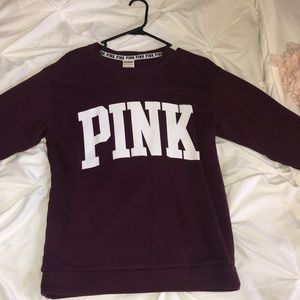 VS PINK maroon crew neck sweatshirt!